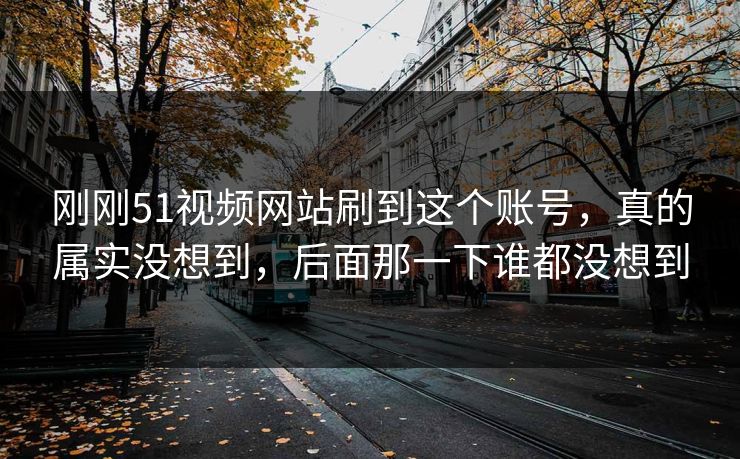 刚刚51视频网站刷到这个账号，真的属实没想到，后面那一下谁都没想到