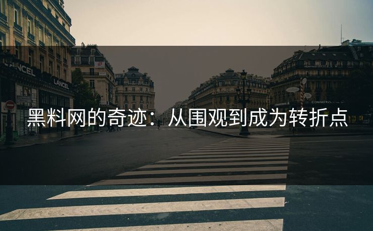黑料网的奇迹：从围观到成为转折点