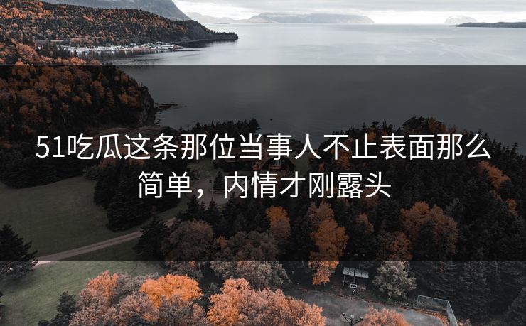 51吃瓜这条那位当事人不止表面那么简单，内情才刚露头